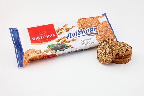 “Viktorija” oatmeal cookies with raisins, sunflower seeds, sesame seeds, and linseeds